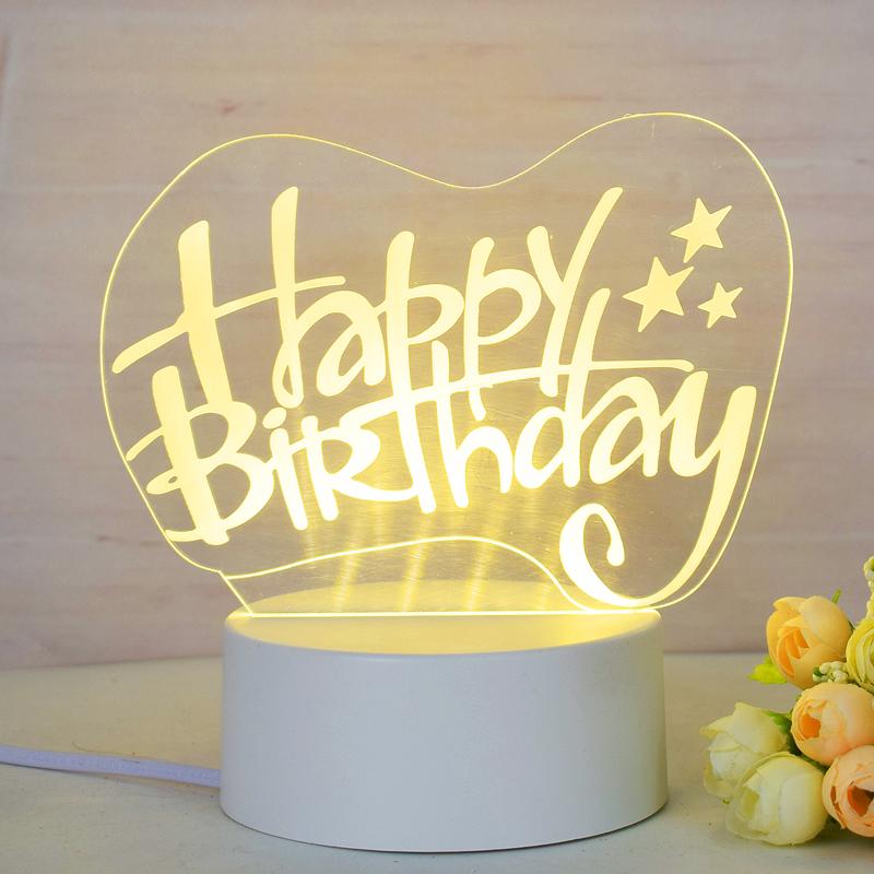 Customize Acrylic 3D Illusion LED Warm White Night Light for Living Room Kids Bedroom Decorative Lamp with USB Power
