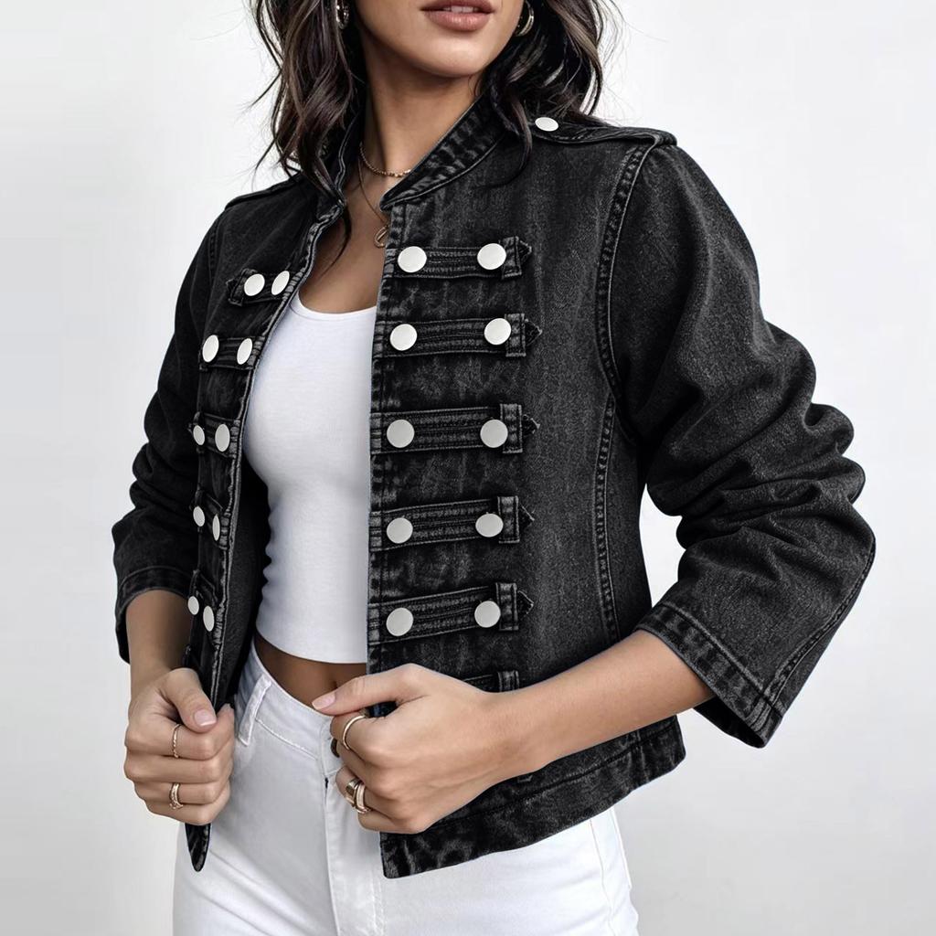 Women's Casual Long Sleeve Denim Jacket for Everyday Wear