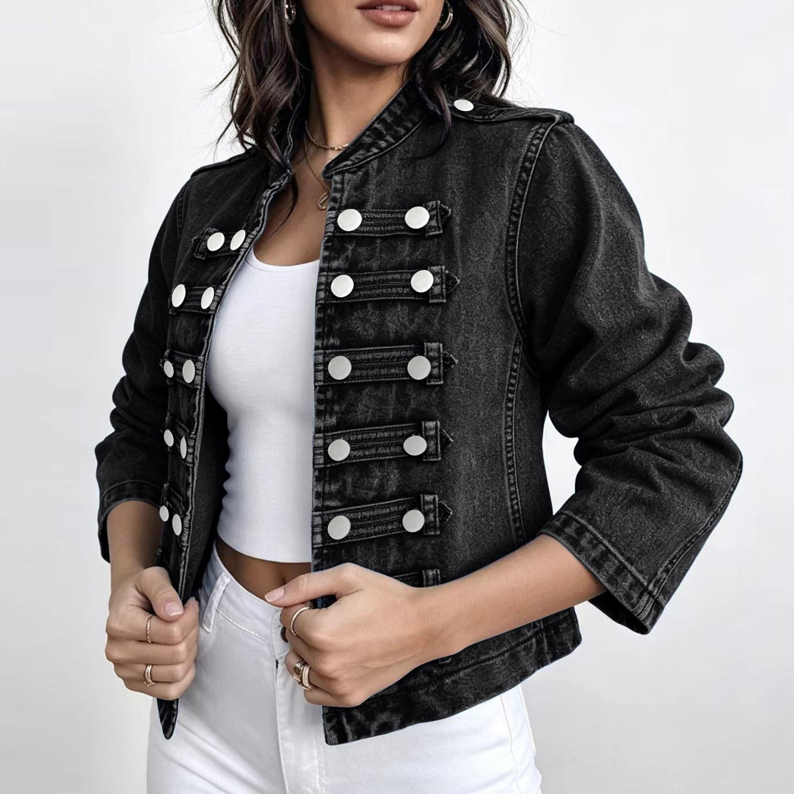 Sieviešu ikdienas džinsa jaka ar garām