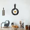 Fried Egg Wall Clock - Fun Kitchen Decor with Iron Pot Design, Breakfast-Themed Hanging Clock for Living Room & Cooking Space
