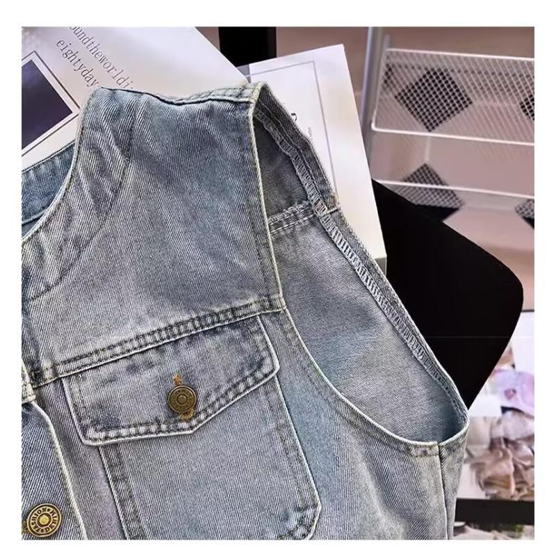 Women's Cowboy Vest Jacket Summer New Korean Version Spring and Autumn Sleeveless Vest