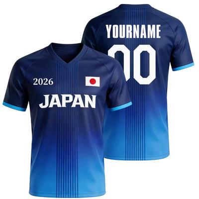 Personalisiertes Japan 2026 Fußballtrikot Benutzerdefinierter Name Nummer Fußball T-Shirts Tops Schnelltrocknend Sportuniform Großhandel Dropshipping