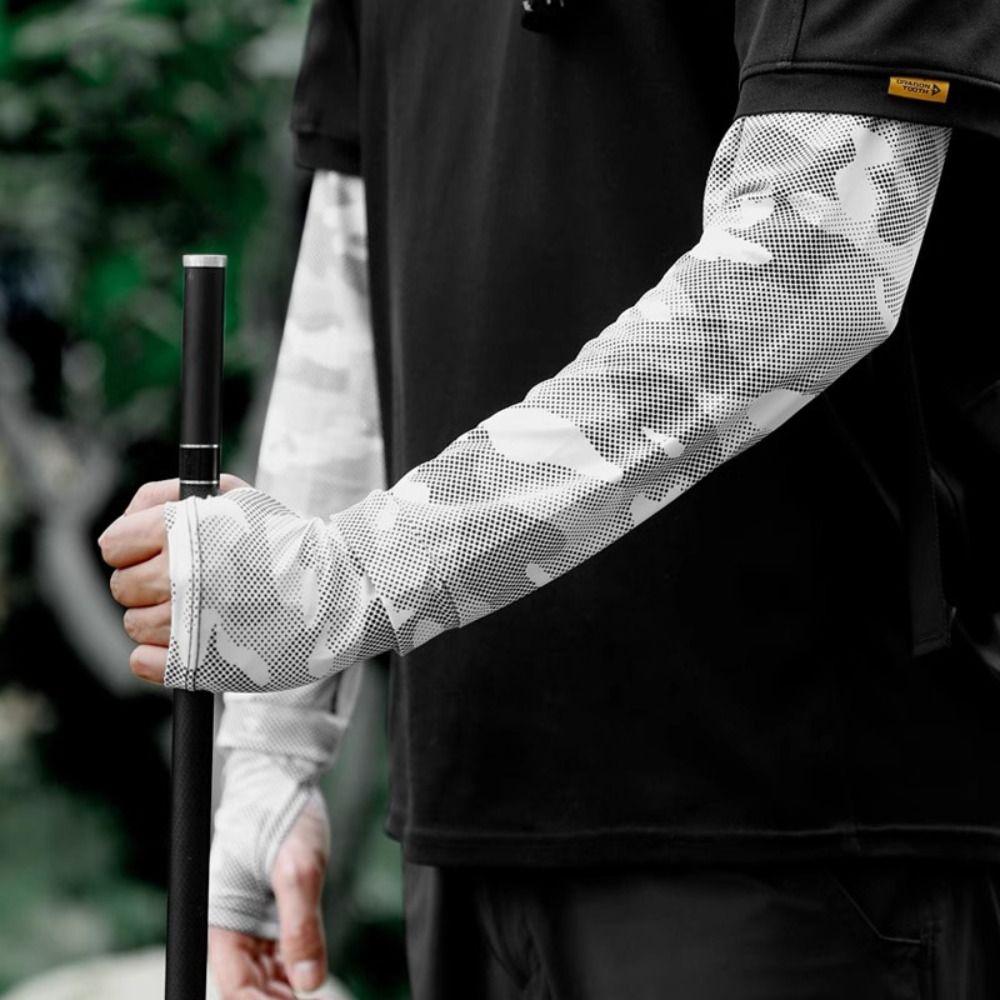 

Anti-UV Fishing Sleeves Breathable Arm Sleeves Durable Men s Sunscreen Sleeves Cycling темно-сірий