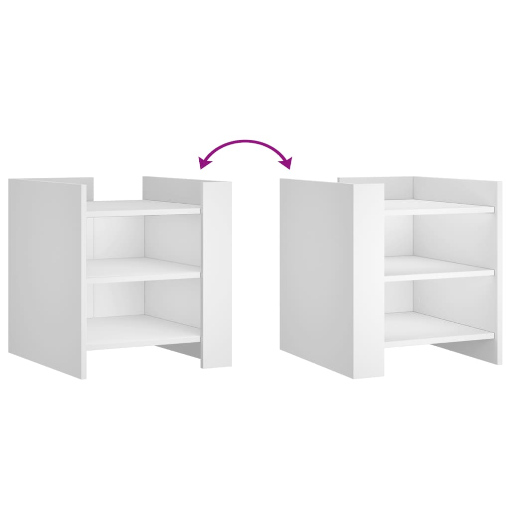 Nightstand White 45 X 50 X 50 Cm Particleboard