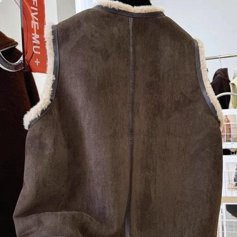Vesta pro ženy Bavlna Podzim Zima Topy Nadměrná velikost Zesílená s fleecovou podšívkou Luxusní Ležérní Výstřih do V