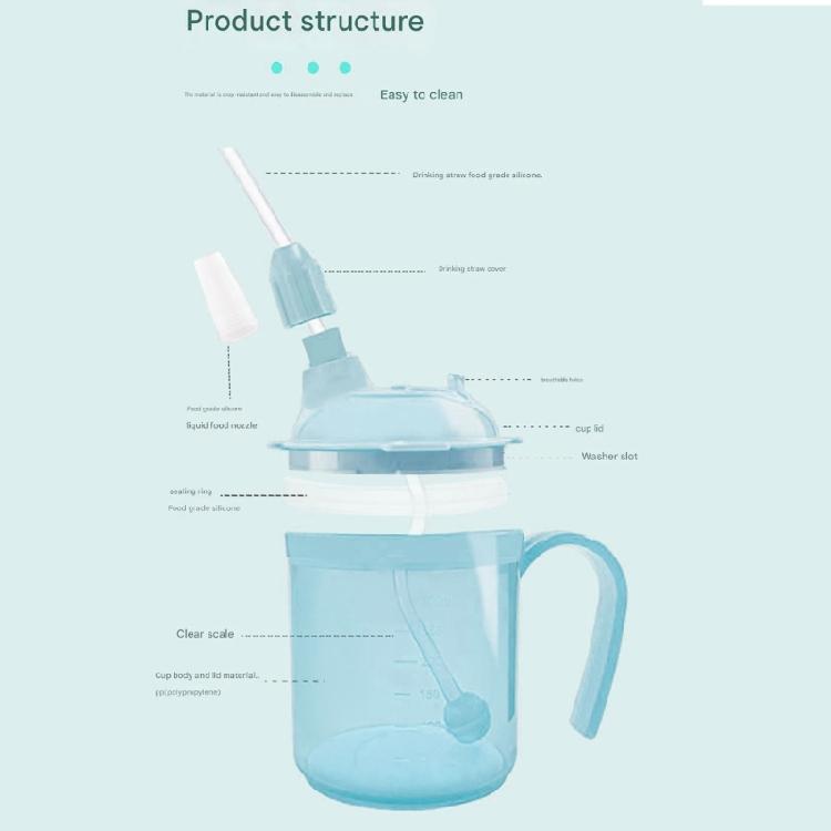 Kubek ze słomką klasy szpitalnej 300 ml dla pacjentów leżących Szczelna konstrukcja Bezpieczny dla żywności PP Łatwy do dezynfekcji