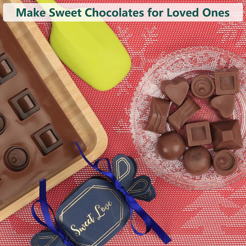 Formy do czekolady 30 komór Silikon spożywczy 6 różnych kształtów Forma na kostki lodu Bez BPA i nieprzywierająca Formy do galaretki i pieczenia