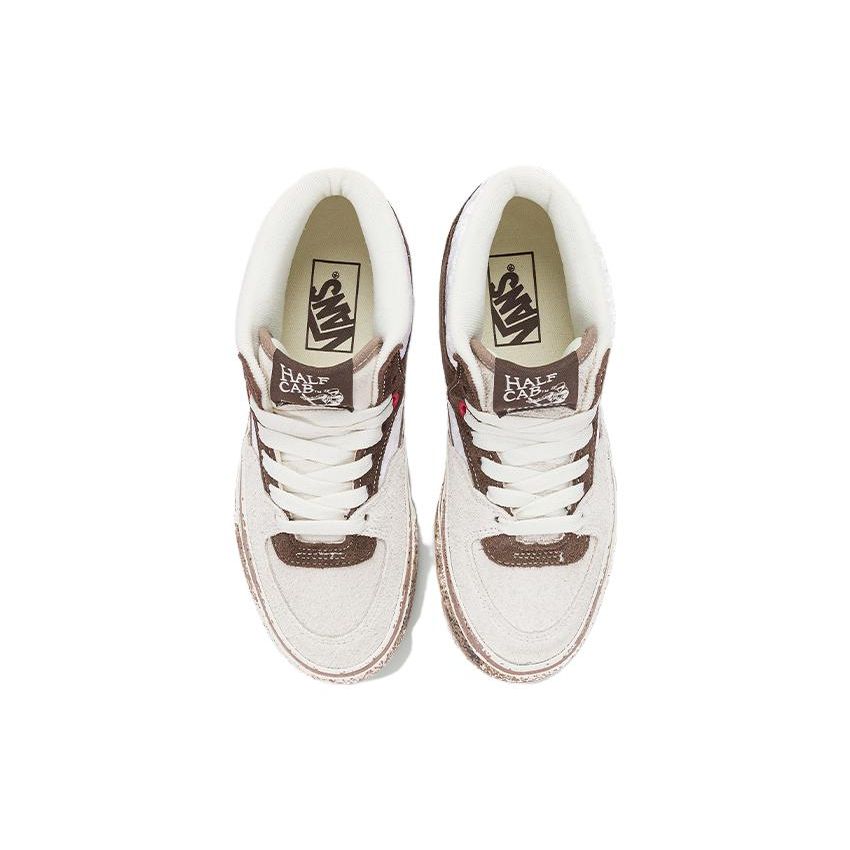 Vans Half Cab Round Toe Lace-Up Shock Absorbing Durable Mid-Top Skate Shoes Unisex Skate Shoes Black White VN000DZ3D63