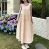 ZANZEA Ärmelloses Sommerkleid mit Rundhalsausschnitt und Gittermuster für Damen