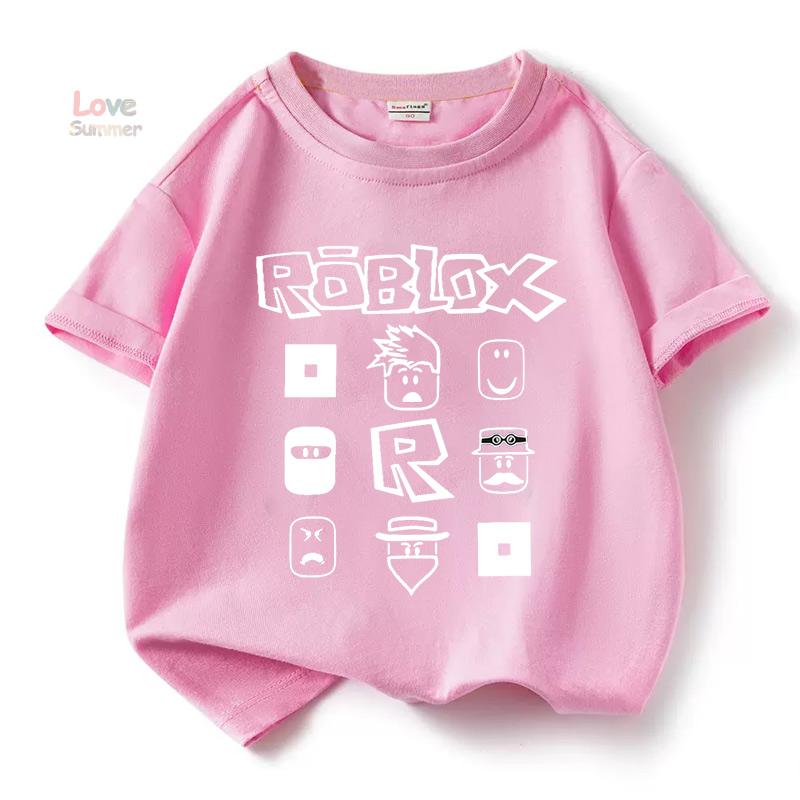 Robloxing Kid T-shirt Boys Game Sports Cotton T-shirt Child Cartoon Short Sleeve Casual Street Harajuku Clothes