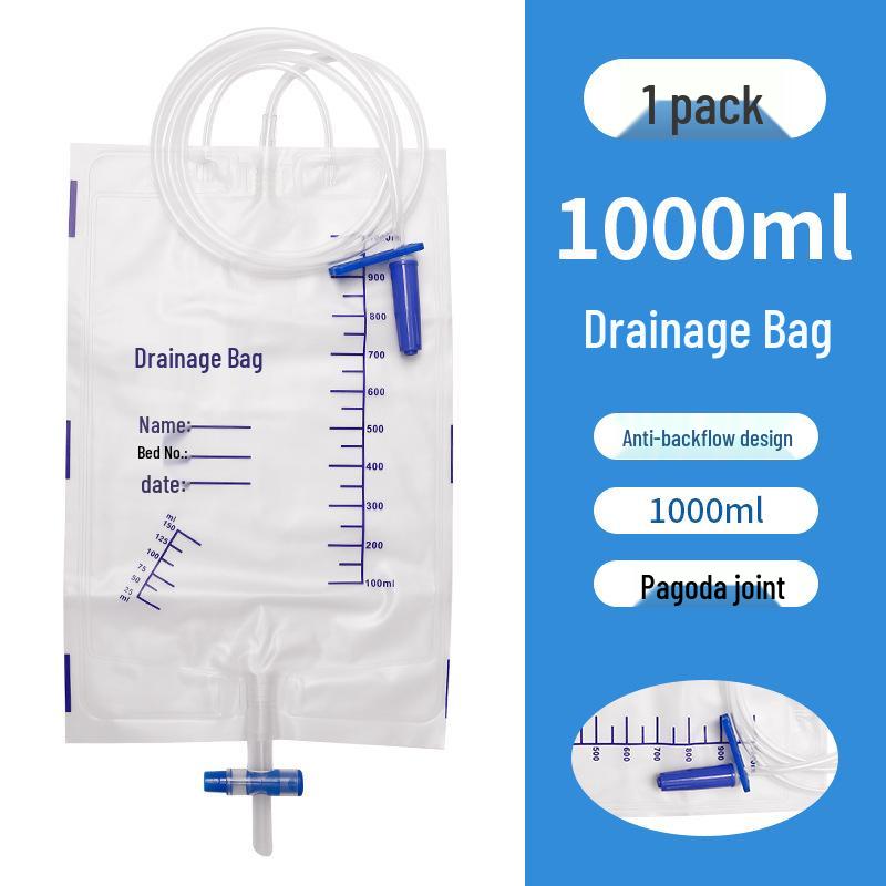 Anti-Reflux Medical Urine Drainage Bag with Bile Tower Connector for Men, Women & Elderly