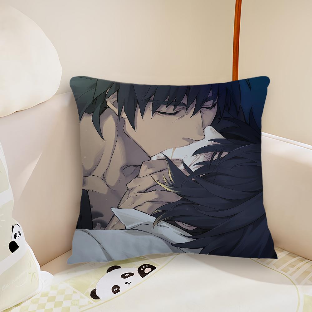 game art manga anime Slow Damage Towa cushion cover Plush Fabric Soft Double Sided Print Sofa Cushion Cover Throw Pillow Covers