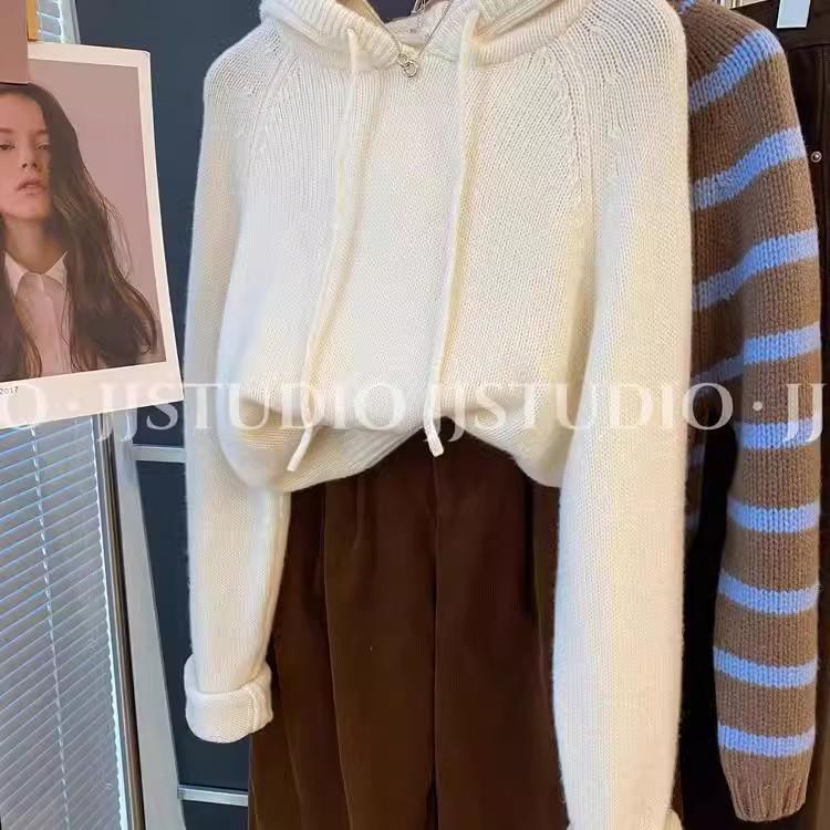 Shop Owner's Favorite: Korean Dongdaemun Chic Hooded Wool Knit Sweater for Women