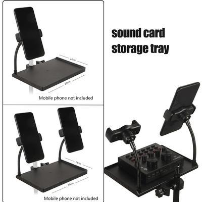 1Set Microphone Stand Sound Card Tray Live Microphone Plastic Stand Live Microphone Stand Tray Tripod Bracket Accessories