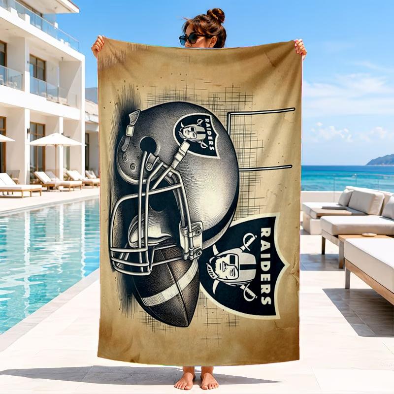 Football Club Emblem Beach Towel, Microfiber Beach Towel, Perfect For Pool, Beach, Travel, Home Decor Beach Party Fan gifts