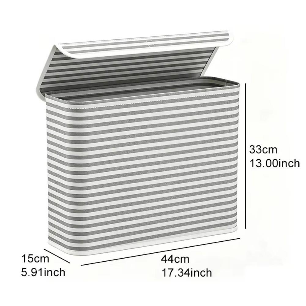 With Lid Toilet Paper Holder Stripe Printed Bathroom Tissue Box Laundry Basket Bathroom