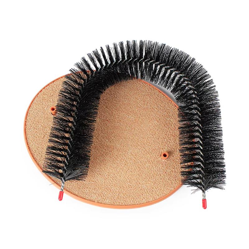 Cat Toy Arch Self Groome Pamper Feline with A Massage Grooming Rubbing Brush with Scratching Pad Toy for Cats Interactive Toys