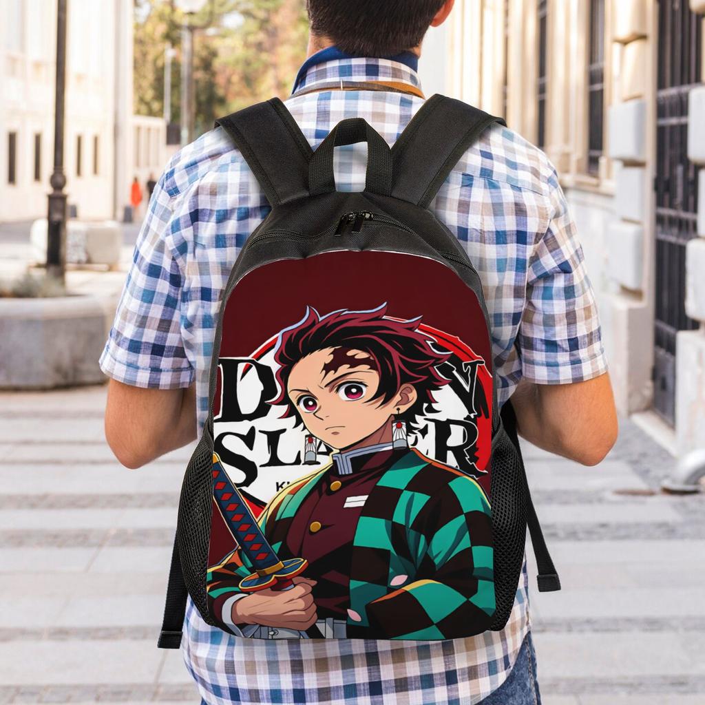 Kamado Tanjiro Backpack Demon Slayered Daily Backpacks Girl Design Breathable School Bags Novelty Rucksack