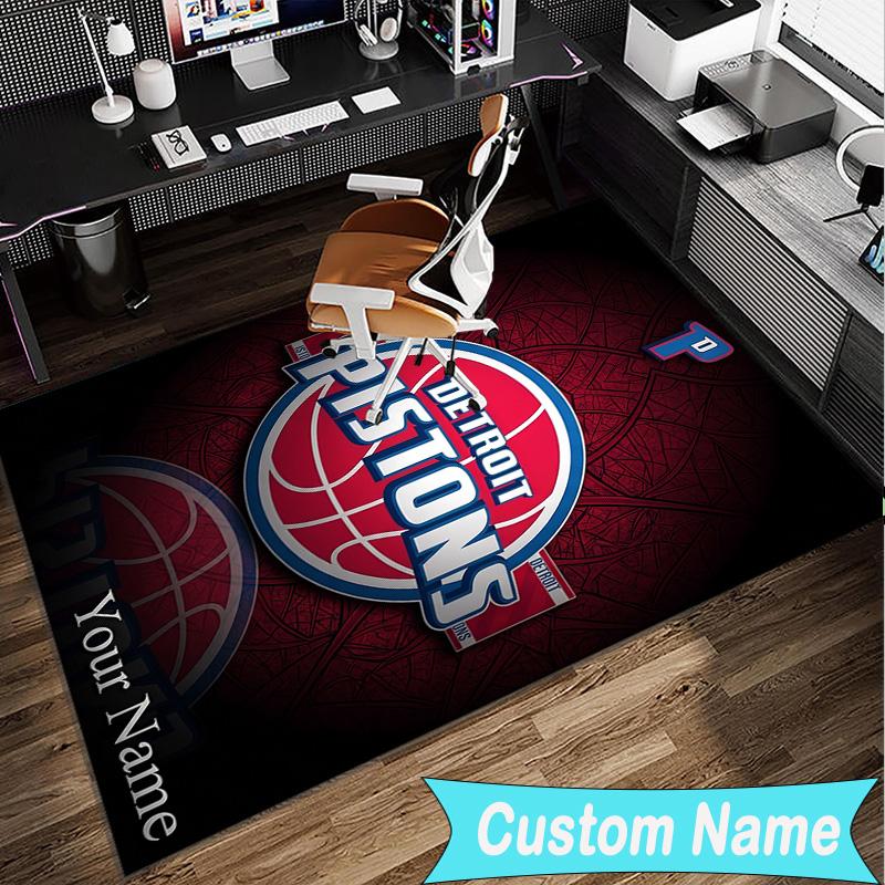 Custom Name Rug Detroit-Pistons Logo Area Rug Suitable for Indoor And Outdoor,Carpets for Homes, Offices,Living Rooms,Home Decor,Christmas Gift