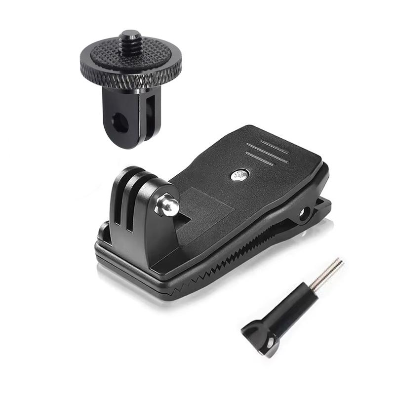 Backpack Strap Clip 161° Rotation Hat Belt Clamp Mount for Gopro 11 11 9 8 DJI Action 6 1Pro 1 Insta161 ACEPro X1 X1 Accessories