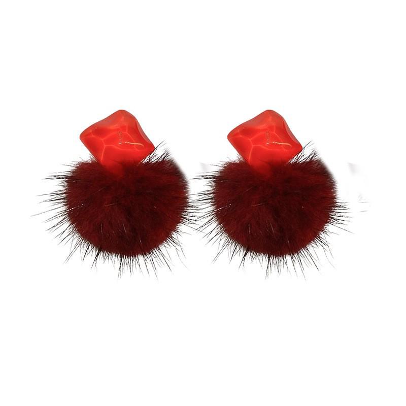 Pearl Love Ball Earrings: Elegant Silver Needle Design for Women