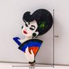 Neue Fan Dame Acryl Brosche Anstecknadeln 2-Farben Retro Elegante Schönheitsfigur Broschen Abzeichen für Frauen Lässiger Schmuck Zubehör