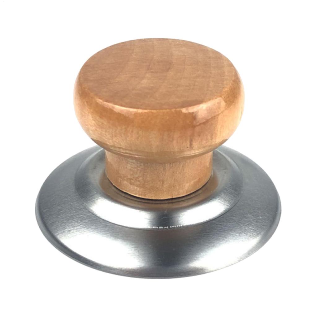 1PC Solid Wood Lid Handle Stainless Steel Pot Twist Pot Cap Anti-scalding Round Wooden Handle Kitchen Pan Replacement Parts