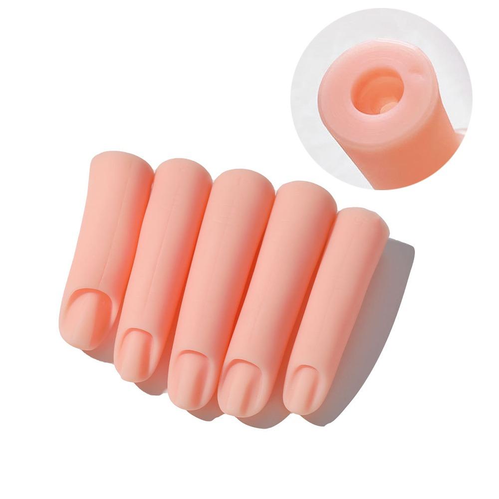 

5Pcs/Set Silicone Silicone Practice Fingers With Magnet Nail Art Practice Hand Manicure Tool no Magnet