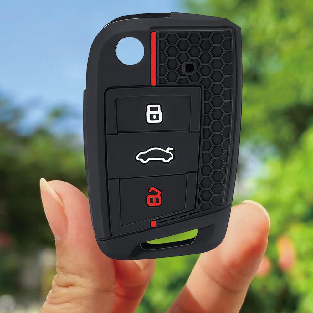 Dla VW golf 7 GTI POLO T-Cross T-Roc touran Tiguan Skoda Octavia Rapid kodiaq Fabia Seat Ibiza leon Ateca Arona pokrowiec na kluczyk