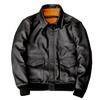 Men Genuine Leather Pilot Jacket Real Cowhide Aviator Coat Large Size Outerwear