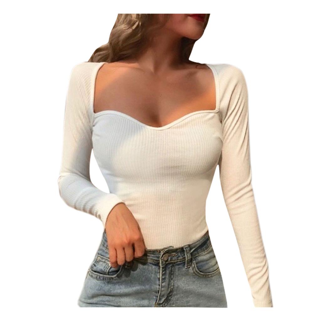 Buy [KB] Women Sexy Low Cut Long Sleeve 