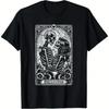The Lovers Vintage Skeleton Couple Skull Gothic Tarot Card T Shirt Unisexs And Wo Vintage Slightly Streetwear Breathable