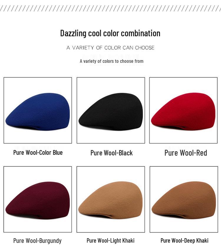 Шерстяной берет унисекс: Теплая осенне-зимняя ретро кепка художника