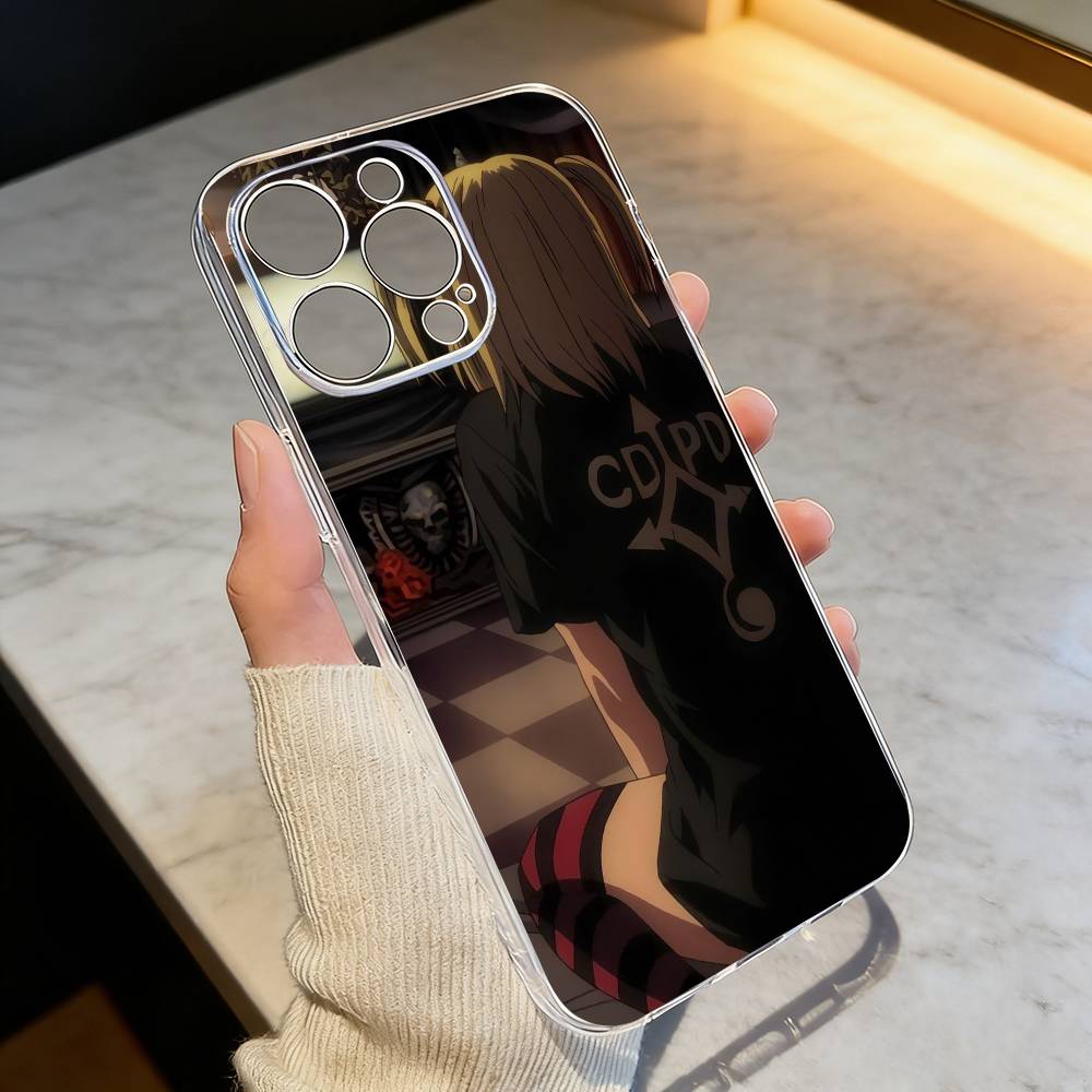 D-Death N-Note Misa Phone Case For iPhone 17 16 15 14 13 12 11 Mini Pro Max Plus Transparent Cover