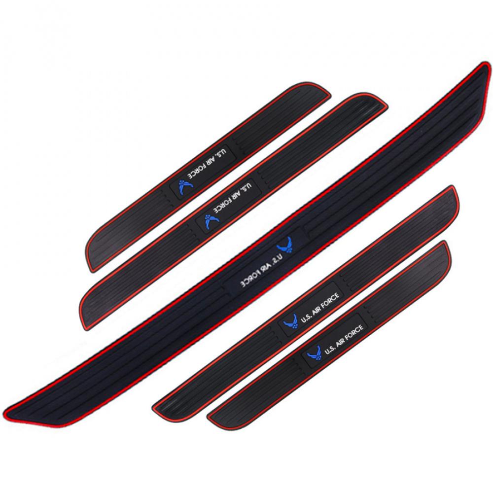 5 Pcs Car Door Step Sill Guard Bumper Cover Rubber - Air Force Style