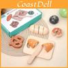 Funny Wooden Simulation Velcro Bread Cutting Game Children Toy Set For Kids Developmental Play