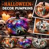 Glass Pumpkin Figurine Decorative Tabletop Ornament for Halloween and Day of the Dead Festival Holiday Party Home Decor Display