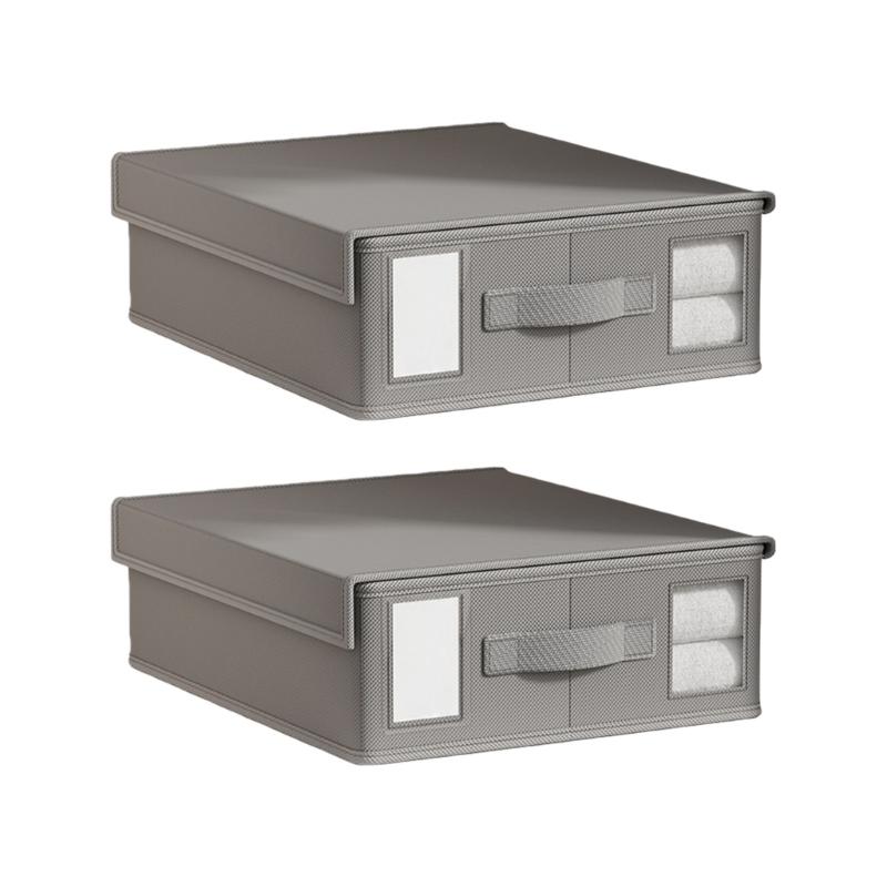 

Просторный контейнер для хранения простыней из нетканых материалов с пылезащитной крышкой, органайзер для постельного белья со съемной крышкой