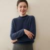 Women's Pure Cashmere Half-High Neck Sweater, Solid Color, Loose Long Sleeves, Autumn/Winter Collection.