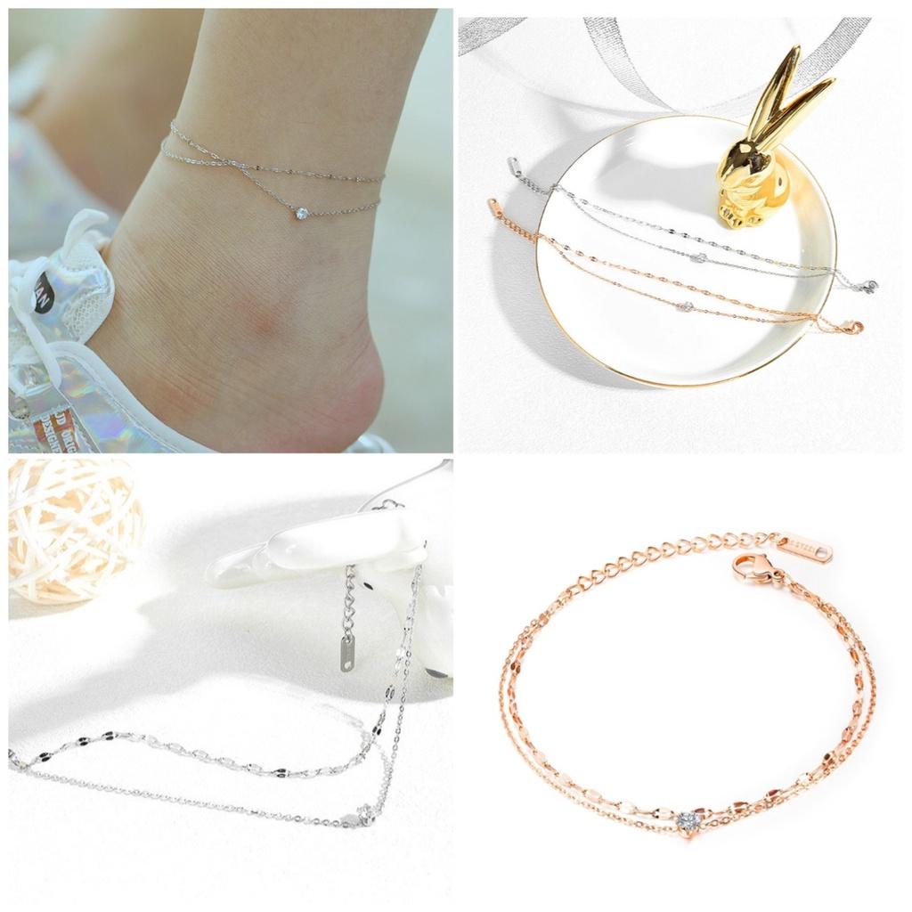 Ankle Zirconia Women Simple Fashion Jewelry Versatile Accessory Girl Chain Gifts