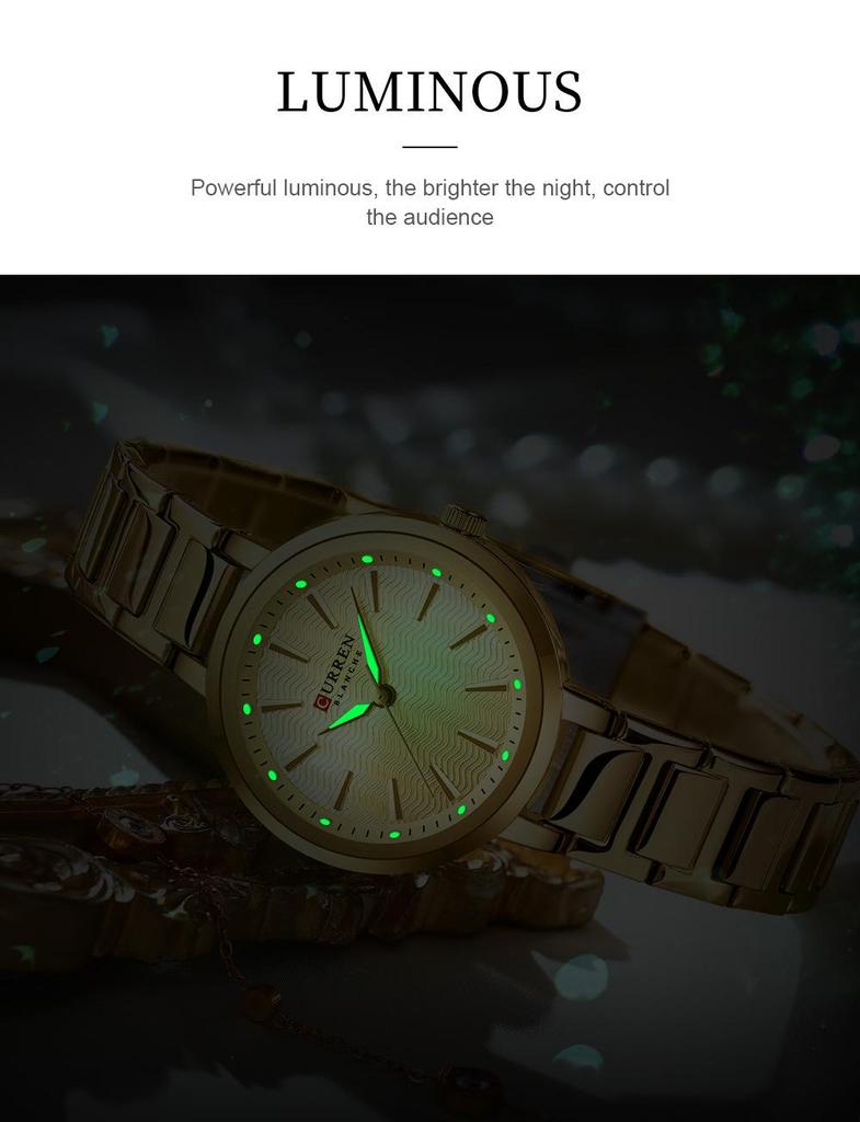 CURREN 9109 Women's Waterproof Quartz Watch - Simple, Casual Design with Small Dial