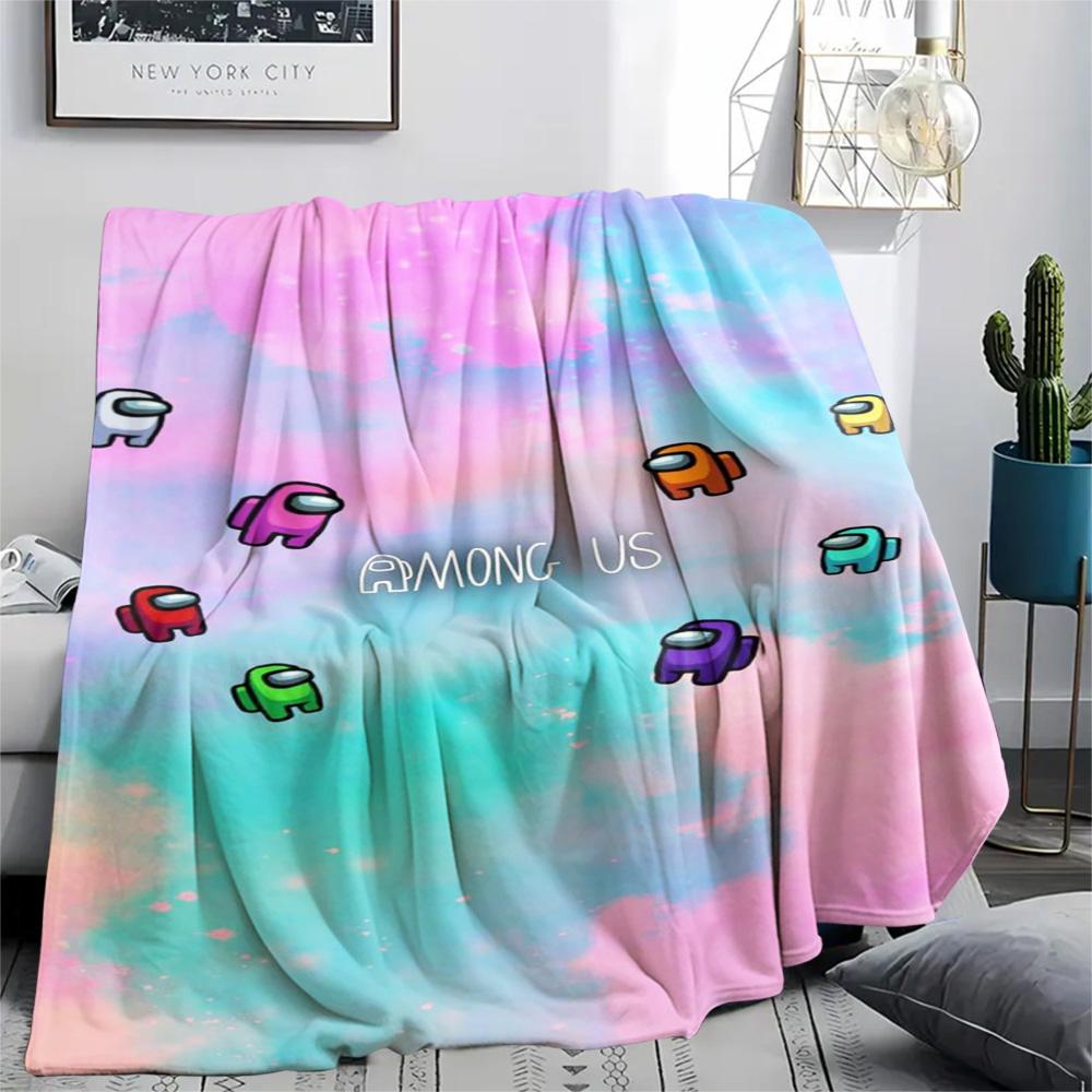 1PC Among Us Patterned Flannel Blanket Suitable For All Seasons for Home Decor Warmth and Comfort Gifts Holiday Present