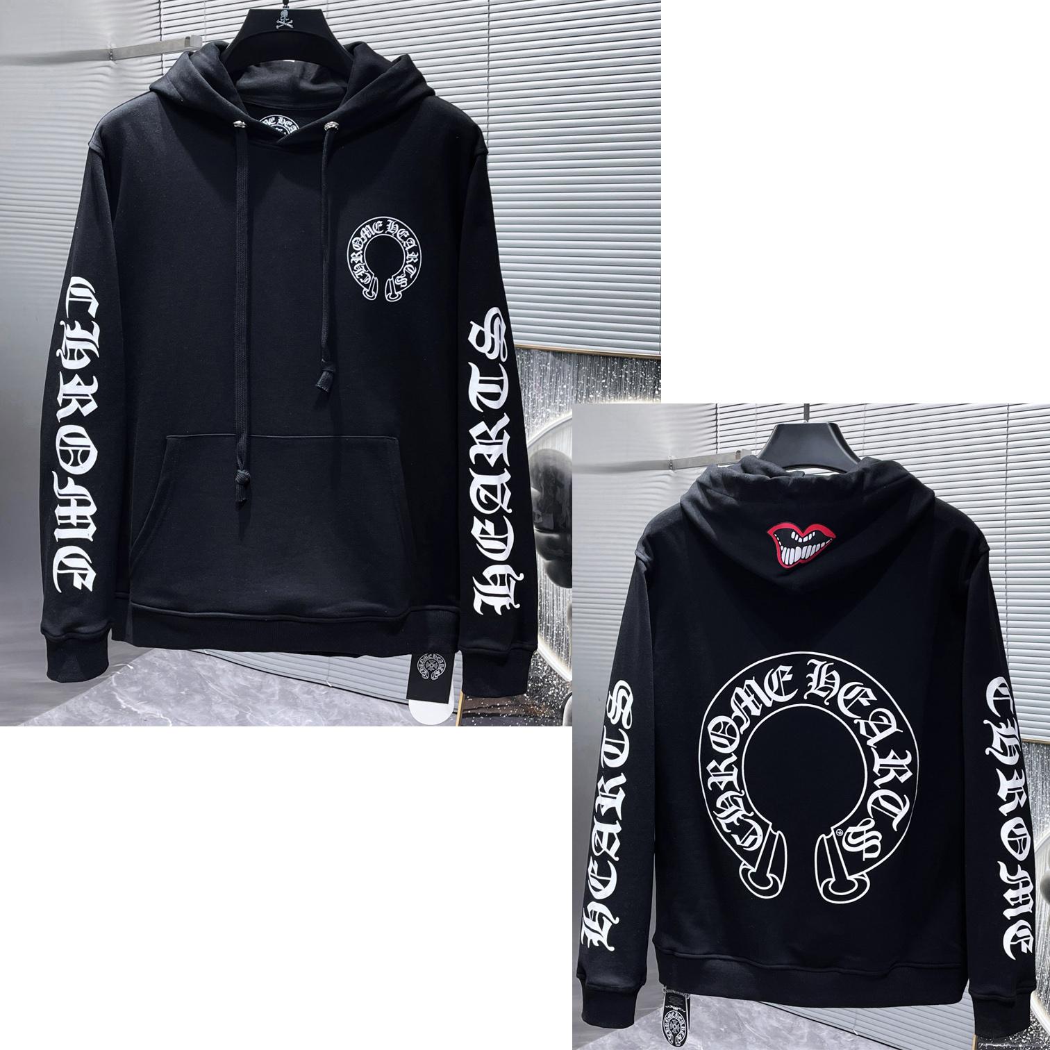 

8072 CHROME HEARTS 2025 Новий Весна та Осінь Батал Тонкий Стиль Класичний Стиль Логотип Худі для Пар S чорний