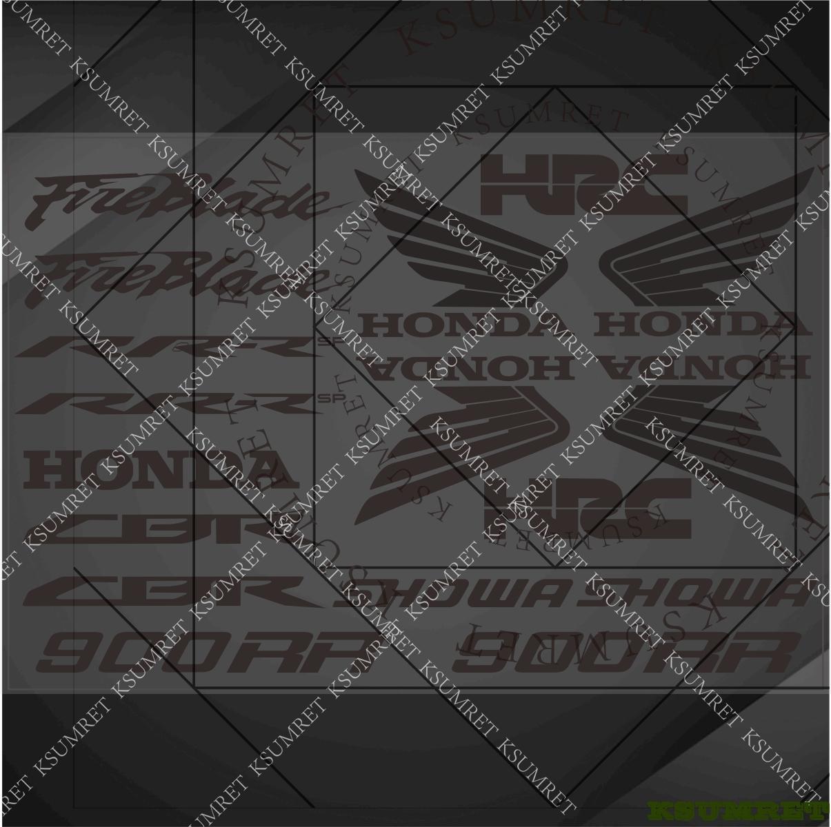 

For Honda Fireblade Motorcycle Stickers CBR900RR RR-R SP HRC Racing Logo Decal Waterproof чорний