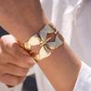 DIEZI Vintage Hip Hop Metal Butterfly Cuff Bangles Punk Gold Color Geometric Wide Bracelets Bangles For Women Men Jewelry