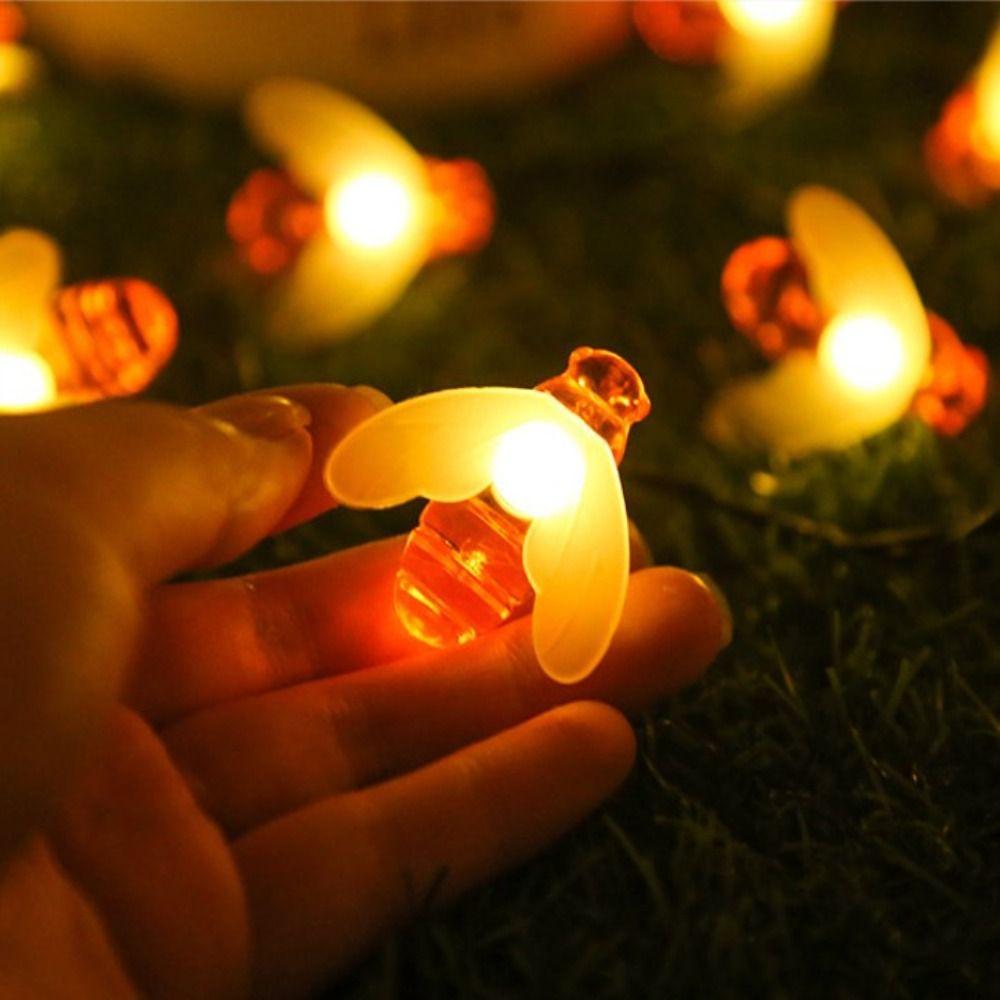 Waterproof LED Night Lights Honeybee Shaped Garden Lamp Fairy String Lights  Outdoor Courtyard