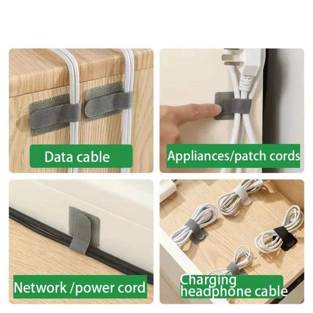 New Reusable Cable Ties Self Adhesive Adjustable Cord Storage Straps Wire Organizer for Desktop Office Cable Management