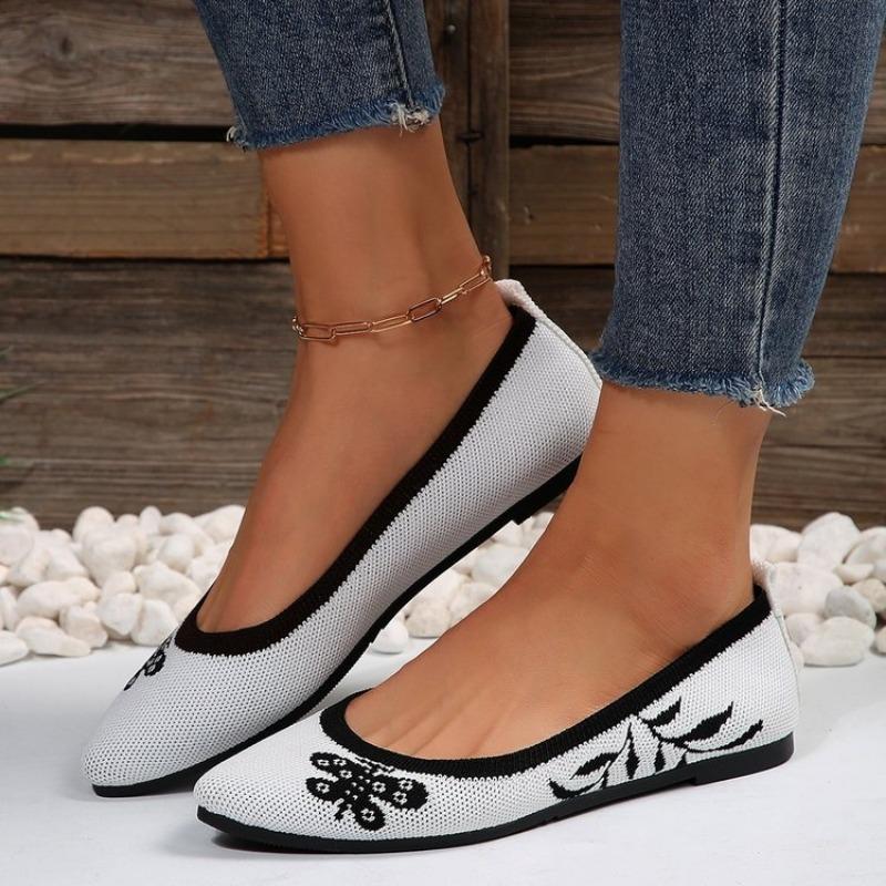 Spring new mesh flat bottom pointed single shoes women's Doudou shoes shallow mouth square mouth shoes