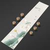 Chinese Lotus Pattern Table Runner Water-Repellent Coffee Table Cloth Decorative Cotton Linen Tea Mat Tea Ceremony Accessories