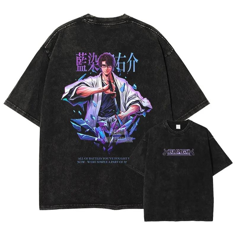 

Bleach Kenpachi Zaraki Bankai Nozarashi Vintage Washed Oversized T-Shirt | Unisex Anime Streetwear Tee XXXL різнокольоровий